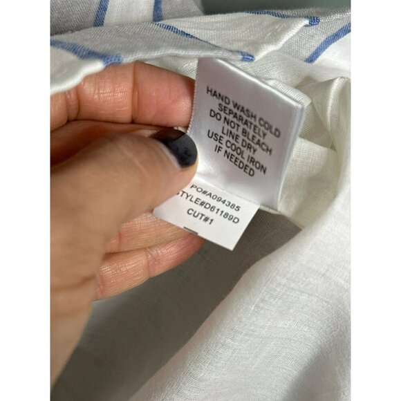 Market & Spruce Women's Large Crissie Linen Dress Scalloped Pockets Summer NWT - Picture 12 of 15